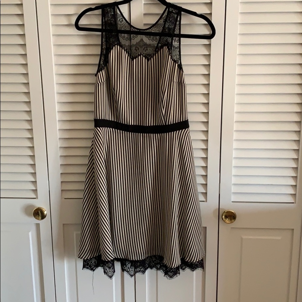 Striped and lace party dress
